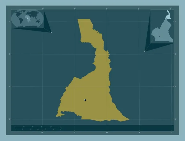 Extreme Nord Regio Van Kameroen Stevige Kleurvorm Hulplocatiekaarten Hoek — Stockfoto