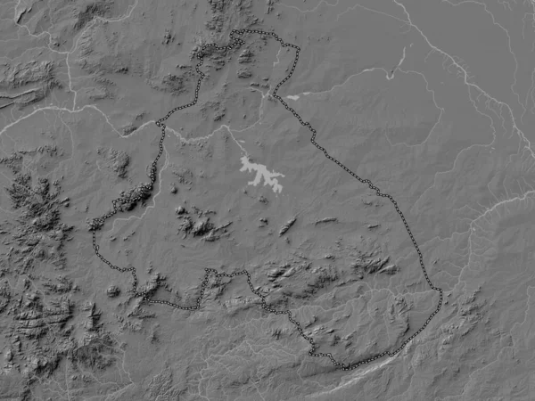 Nord Oblast Kamerunu Bilevel Elevační Mapa Jezery Řekami — Stock fotografie