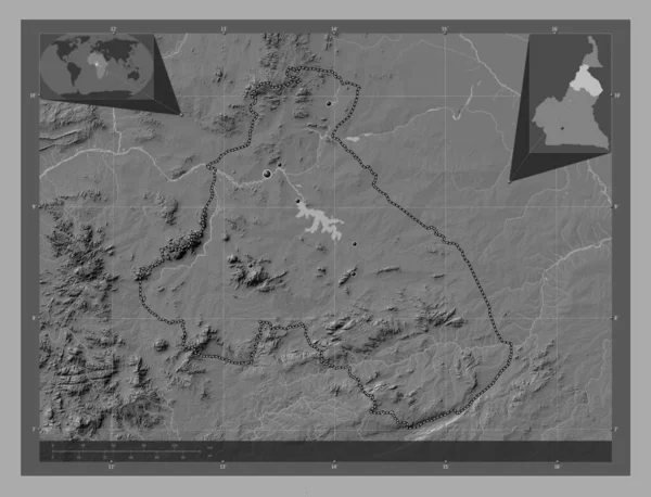 Nord Oblast Kamerunu Mapa Nadmořské Výšky Jezery Řekami Umístění Velkých — Stock fotografie
