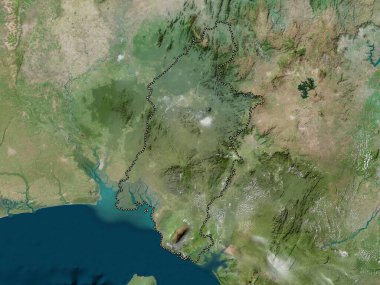 Sud-Ouest, Kamerun bölgesi. Yüksek çözünürlüklü uydu haritası