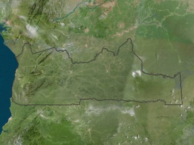 Sud, Kamerun bölgesi. Yüksek çözünürlüklü uydu haritası