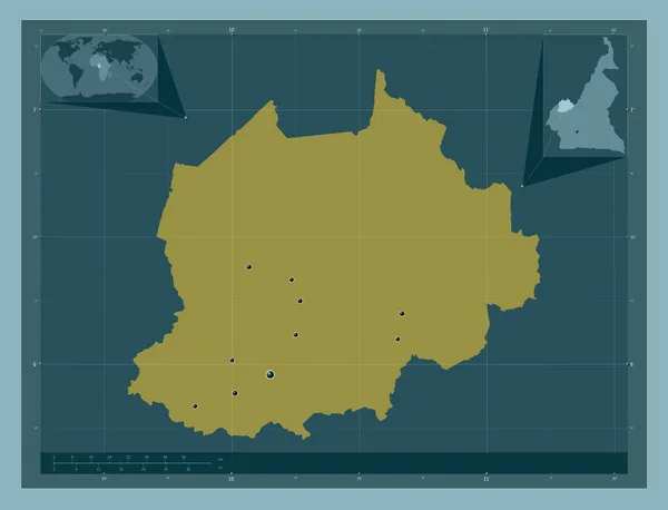 Nord Ouest Región Camerún Forma Color Sólido Ubicaciones Las Principales — Foto de Stock