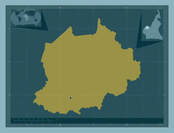 Nord Ouest Regione Del Camerun Forma Tinta Unita Mappa Della — Foto Stock