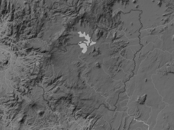 Ouest Oblast Kamerunu Výškové Mapy Stupních Šedi Jezery Řekami — Stock fotografie