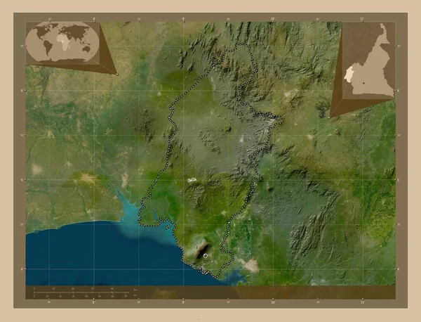 Сад Уэст Регион Камеруна Карта Спутника Низкого Разрешения Вспомогательные Карты — стоковое фото