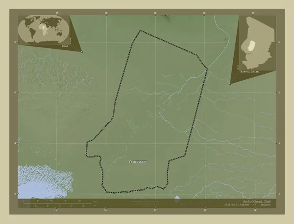 Barh Ghazel Region Chad Elevation Map Colored Wiki Style Lakes — Stock Photo, Image