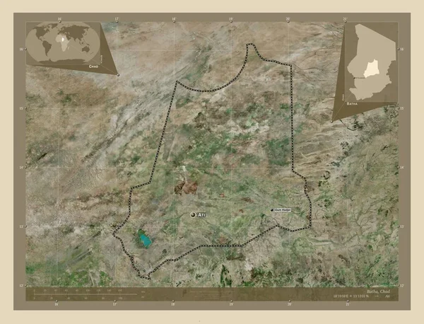 Batha Chad Bölgesi Yüksek Çözünürlüklü Uydu Bölgenin Büyük Şehirlerinin Yerleri — Stok fotoğraf