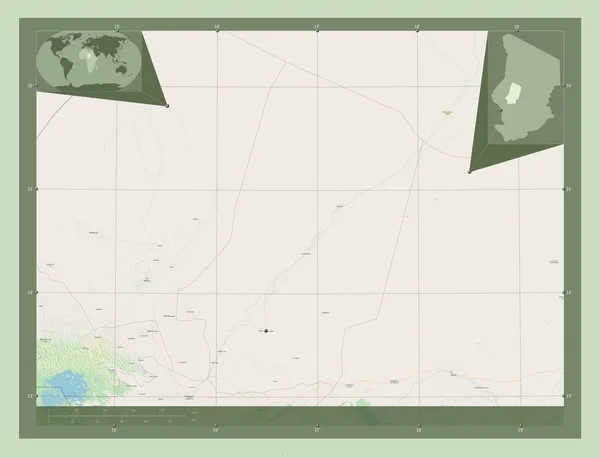 Barh Ghazel Região Chade Abrir Mapa Rua Locais Das Principais — Fotografia de Stock