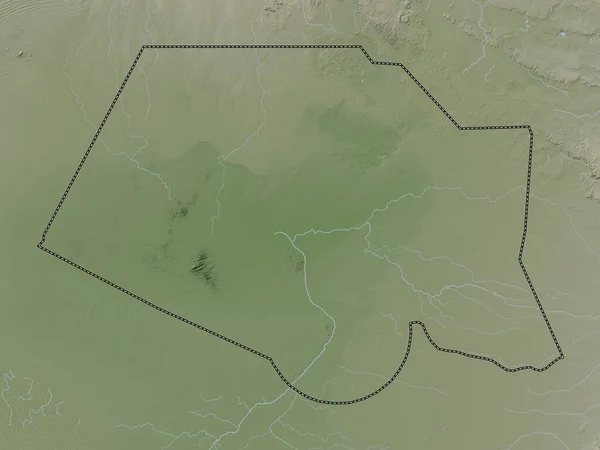 Борку Область Чад Карта Высот Окрашенная Вики Стиле Озерами Реками — стоковое фото