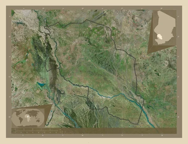 Chari Baguirmi Región Chad Mapa Satelital Alta Resolución Mapas Ubicación —  Fotos de Stock