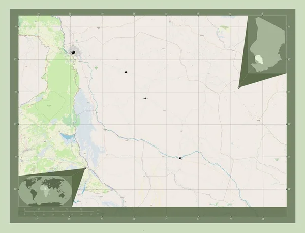 Chari Baguirmi Regio Van Tsjaad Open Plattegrond Locaties Van Grote — Stockfoto