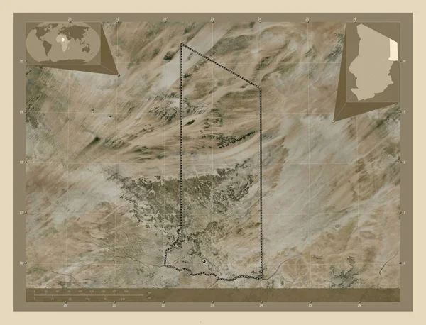 Ennedi Est Región Chad Mapa Satelital Alta Resolución Mapas Ubicación — Foto de Stock