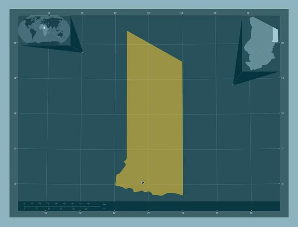 Ennedi Est Región Chad Forma Color Sólido Mapas Ubicación Auxiliares —  Fotos de Stock