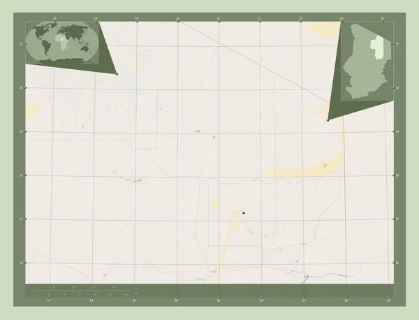 Эннеди Уэст Область Чад Карта Улиц Вспомогательные Карты Расположения Углов — стоковое фото
