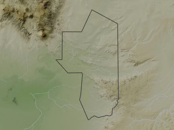 Ennedi Ouest Região Chade Mapa Elevação Colorido Estilo Wiki Com — Fotografia de Stock