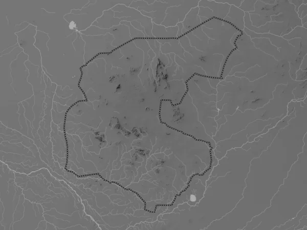 Guera Region Tschad Graustufen Höhenkarte Mit Seen Und Flüssen — Stockfoto
