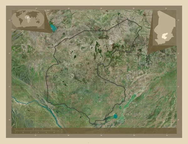 Guera Regio Van Tsjaad Satellietkaart Met Hoge Resolutie Hulplocatiekaarten Hoek — Stockfoto