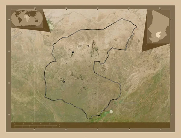 Гера Район Чаду Супутникова Карта Низькою Роздільною Здатністю Розташування Великих — стокове фото
