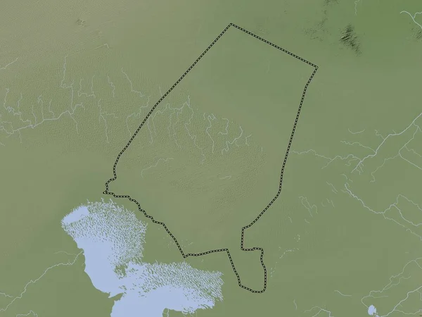 Kanem Región Chad Mapa Elevación Coloreado Estilo Wiki Con Lagos —  Fotos de Stock