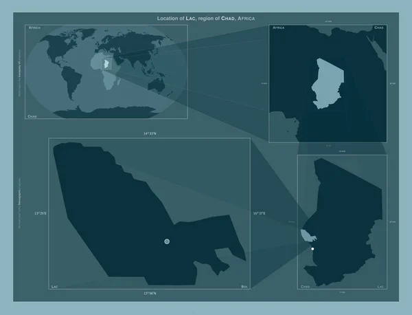 Lac Región Chad Diagrama Que Muestra Ubicación Región Mapas Gran — Foto de Stock