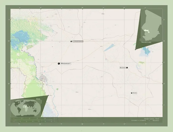 Hadjer Lamis Región Chad Open Street Map Ubicaciones Nombres Las — Foto de Stock