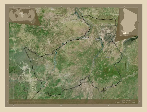 Ανατολίτικη Λόγκο Περιοχή Τσαντ Υψηλής Ανάλυσης Δορυφορικός Χάρτης Τοποθεσίες Και — Φωτογραφία Αρχείου