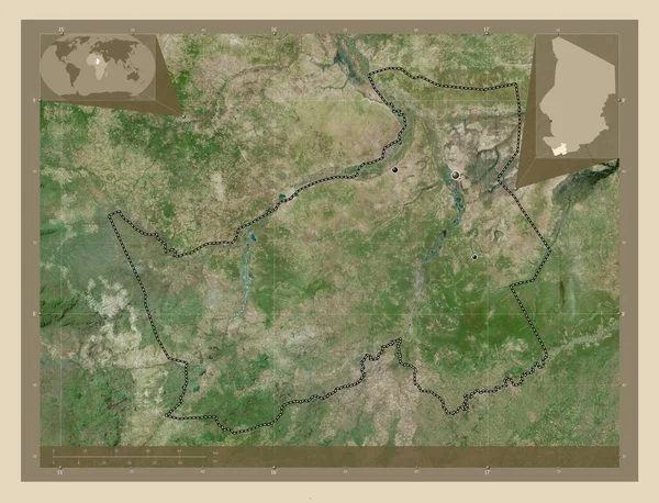 Logone Oriental Chad Супутникова Карта Високої Роздільної Здатності Розташування Великих — стокове фото