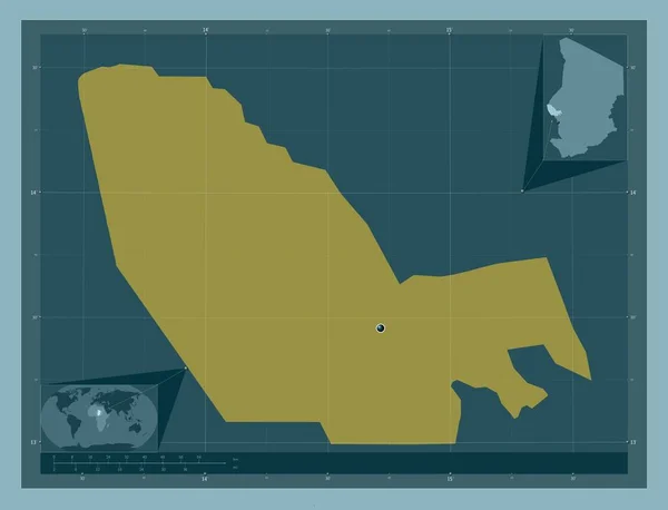 Lac Regio Van Tsjaad Stevige Kleurvorm Hulplocatiekaarten Hoek — Stockfoto