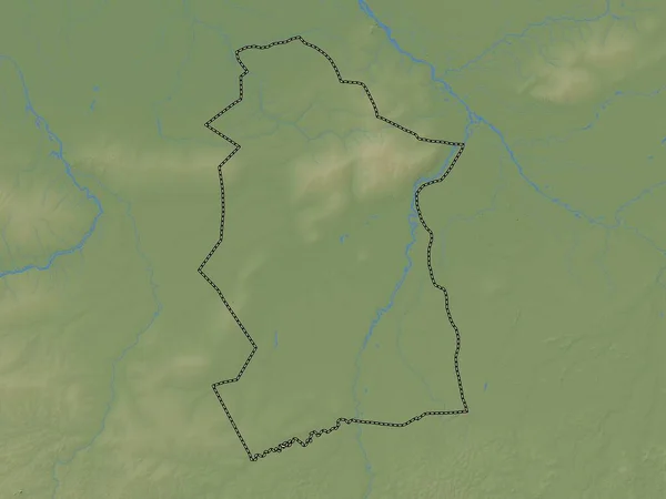 Mandoul Regione Del Ciad Mappa Elevazione Colorata Con Laghi Fiumi — Foto Stock