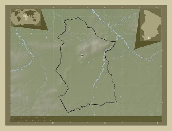 Mandoul Regione Del Ciad Mappa Elevazione Colorata Stile Wiki Con — Foto Stock