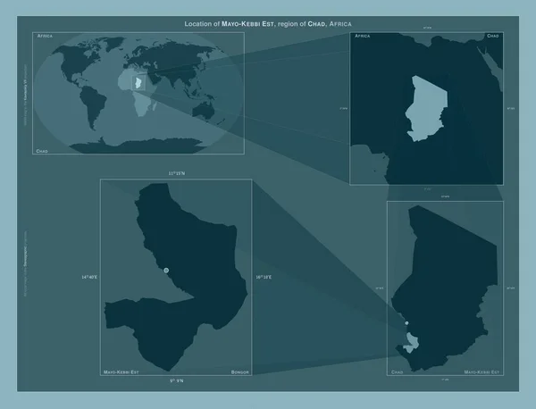 Mayo Kebbi Est Región Chad Diagrama Que Muestra Ubicación Región — Foto de Stock