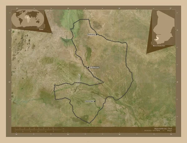 Mayo Kebbi Est Región Chad Mapa Satelital Baja Resolución Ubicaciones —  Fotos de Stock