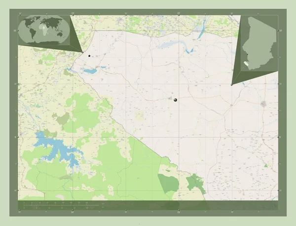 Mayo Kebbi Ouest Regio Van Tsjaad Open Plattegrond Locaties Van — Stockfoto