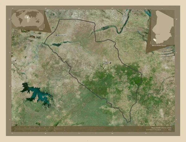 Mayo Kebbi Ouest Regione Del Ciad Mappa Satellitare Alta Risoluzione — Foto Stock