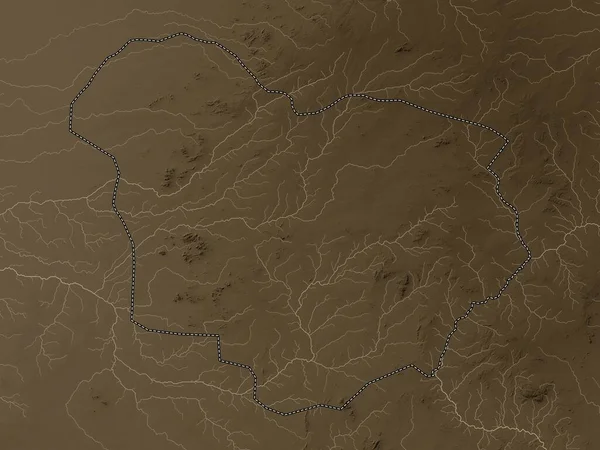 Ouaddai Région Tchad Carte Altitude Colorée Dans Des Tons Sépia — Photo