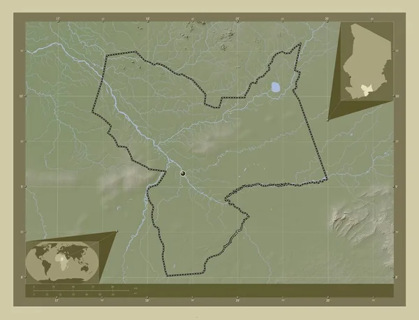 Moyen Chari Región Chad Mapa Elevación Coloreado Estilo Wiki Con —  Fotos de Stock