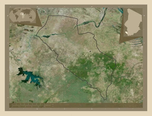 Mayo Kebbi Ouest Region Tschad Hochauflösende Satellitenkarte Standorte Der Wichtigsten — Stockfoto