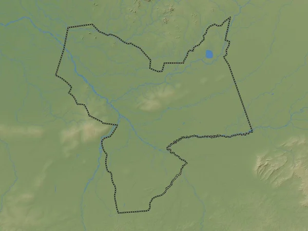 Moyen Chari Regione Del Ciad Mappa Elevazione Colorata Con Laghi — Foto Stock