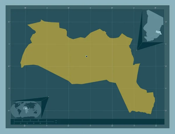 Sila Region Tschad Einfarbige Form Eck Zusatzstandortkarten — Stockfoto