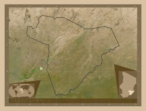 Salamat Región Chad Mapa Satelital Baja Resolución Ubicaciones Las Principales —  Fotos de Stock