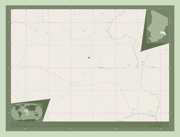 Sila Región Chad Open Street Map Ubicaciones Las Principales Ciudades —  Fotos de Stock