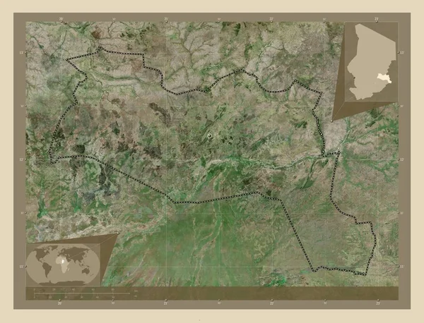 Sila Región Chad Mapa Satelital Alta Resolución Mapas Ubicación Auxiliares —  Fotos de Stock