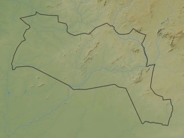 Sila Regionen Tchad Färgad Höjdkarta Med Sjöar Och Floder — Stockfoto