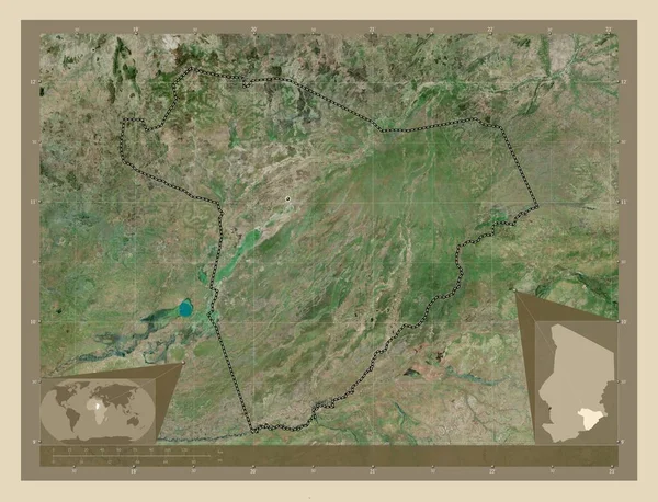 Salamat Región Chad Mapa Satelital Alta Resolución Mapas Ubicación Auxiliares —  Fotos de Stock