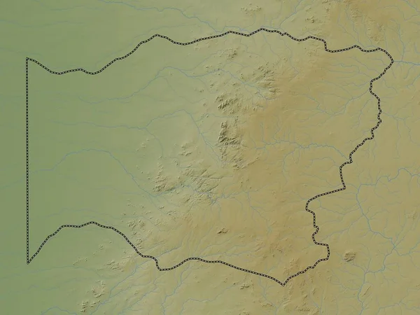 Wadi Fira Regionen Tchad Färgad Höjdkarta Med Sjöar Och Floder — Stockfoto