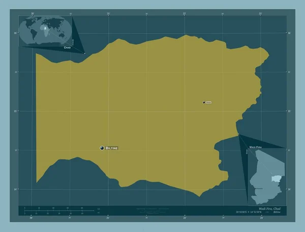 Wadi Fira Regione Del Ciad Forma Tinta Unita Località Nomi — Foto Stock