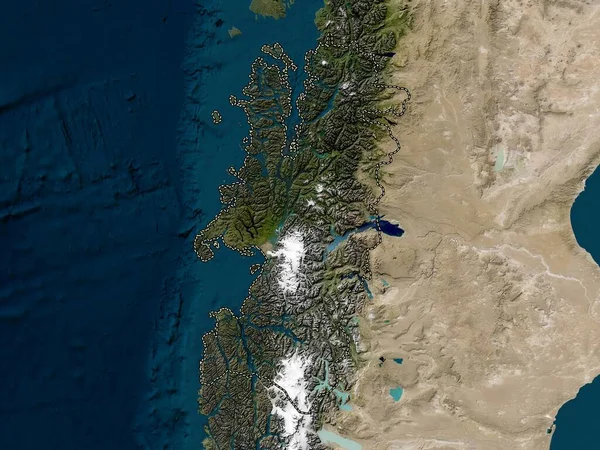 Aisen Del General Carlos Ibanez Del Campo Regione Cile Mappa — Foto Stock