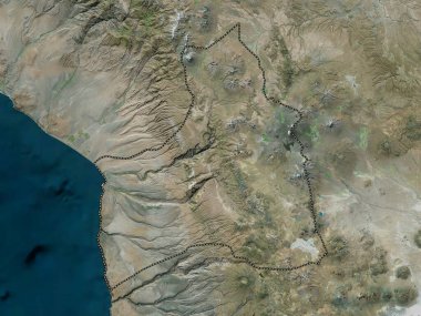 Arica y Parinacota, Şili bölgesi. Yüksek çözünürlüklü uydu haritası