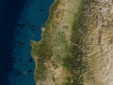 Biyoloji, Şili bölgesi. Düşük çözünürlüklü uydu haritası