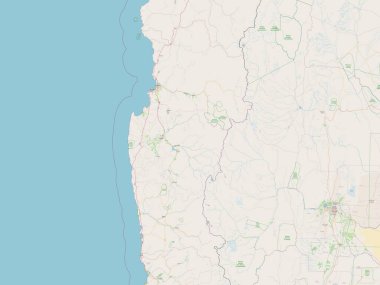 Coquimbo, Şili bölgesi. Açık Sokak Haritası